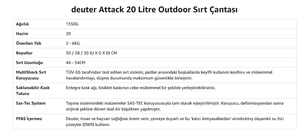 Deuter Attack 20 Koruyuculu Sırt Çantası - 4