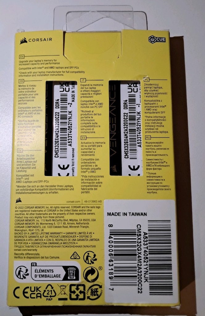 Corsair Vengeance DDR4 SODIMM 32GB Ram - 2