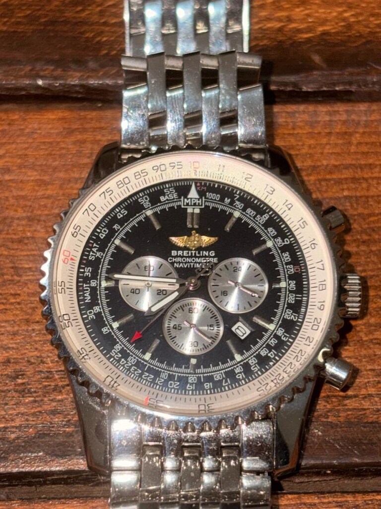 Breitling Navitimer Chronograph Çelik Kol Saati - Klasik Siyah Kadran - 2