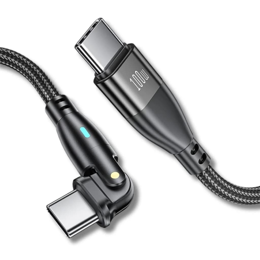 1 Metre 60/100W Type-C Erkek 180° Döner Uç Hızlı Şarj Data Kablo - 4