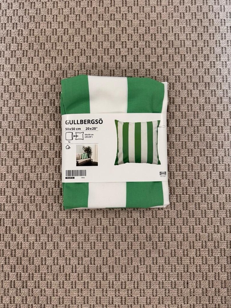 İkea Yeşil Beyaz Çizgili Yastık Kılıfı - 4