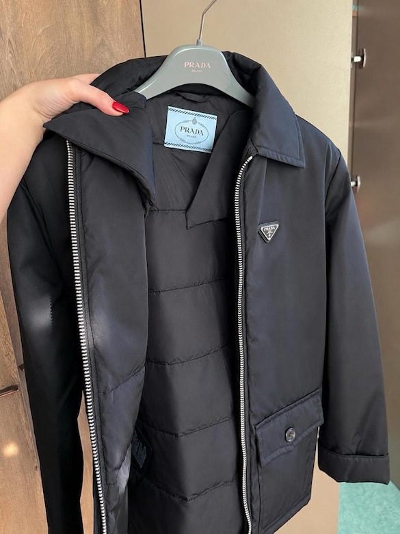 Orj Prada Kemerli Re-Nylon Şişme Mont - 3