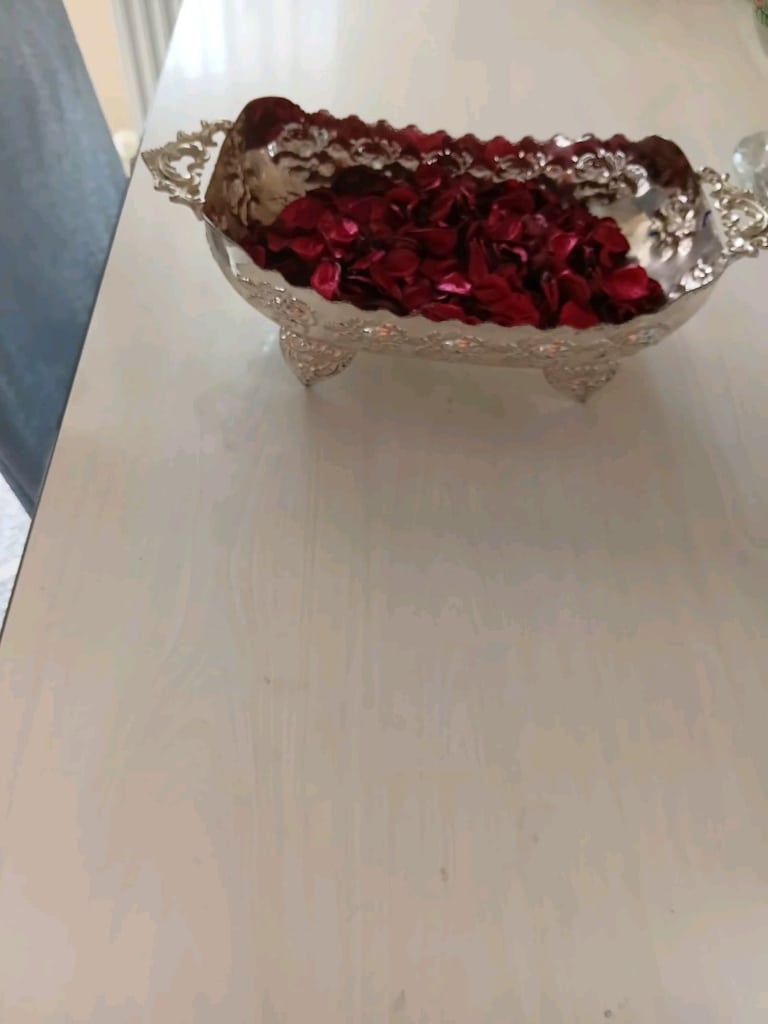cam kase ve gümüş sandal tabak - 2