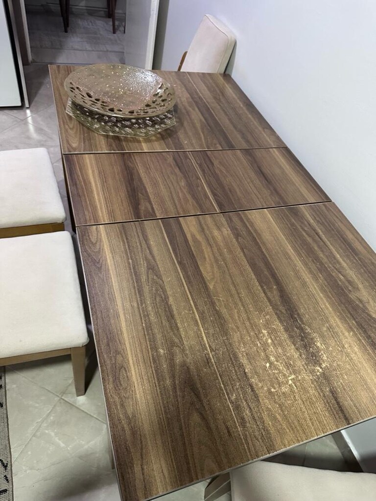 mutfak masası açılabilir 4 sandalye ile birlikte mdf masa ağaç sandaly - 4