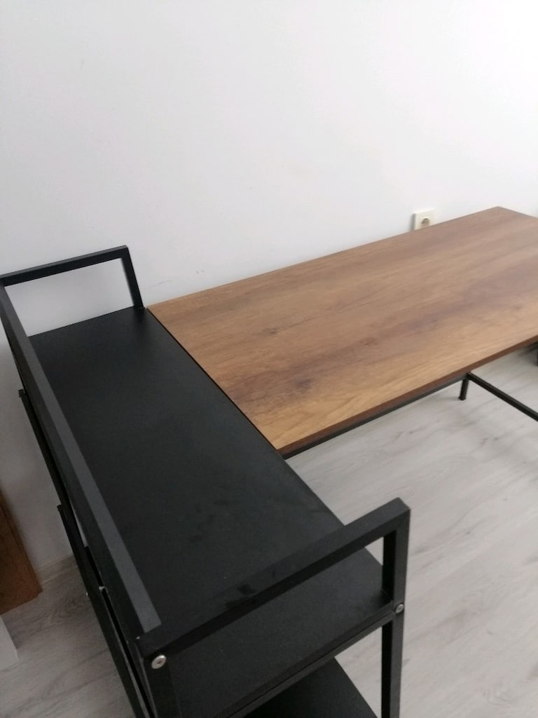 Kitaplıklı L şekli çalışma ofis bilgisayar masası çift yönlü kullanım - 8