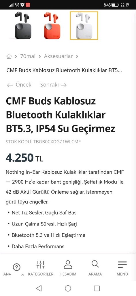 CMF by Nothing Buds Bluetooth kulakiçi kulaklık - 4