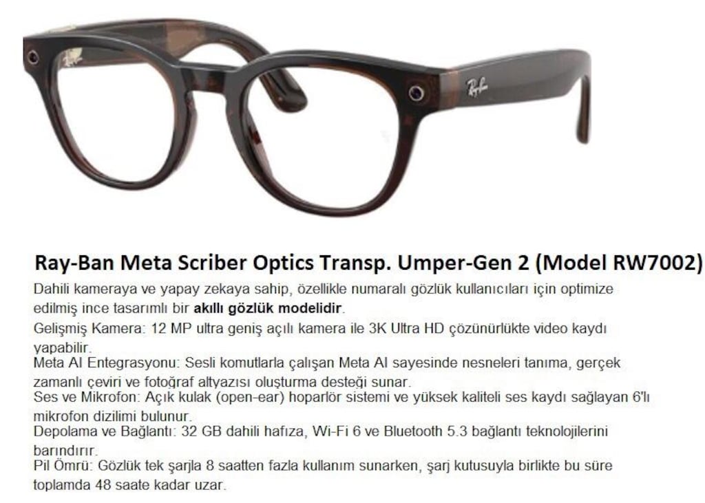 Ray-Ban Meta gen 2 sıfır Akıllı gözlük. Almanya’dan . - 3