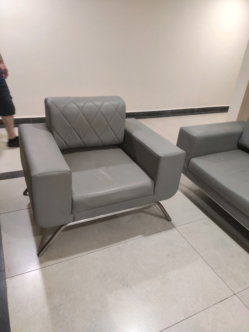 3+1 Ofis Bekleme Koltuğu - Gri Deri - Fikirtepe - 3