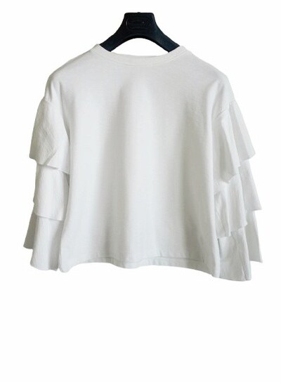 H&M Beyaz Fırfırlı Sweatshirt