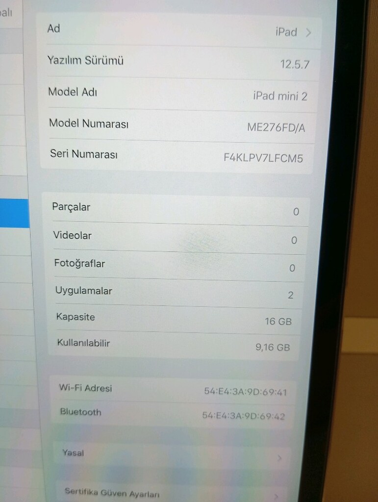 iPad mini 2 16GB - Öğrenci Tableti - Temiz - Acil - Takaslar Değerleni - 10