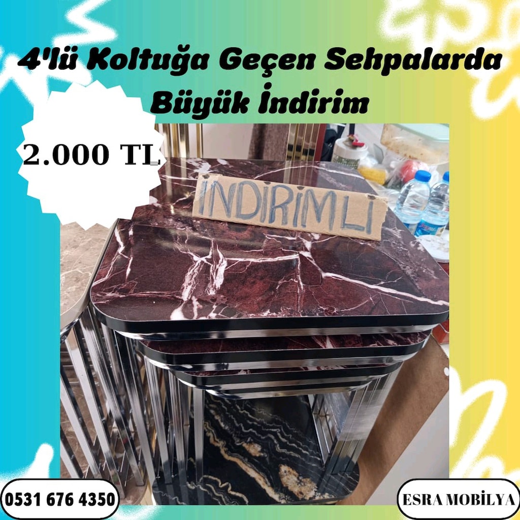 Kampanyalı Nakite Özel Gel Ala Özel Koltuğa Geçe Bilen Sehpa Modellerm - 8