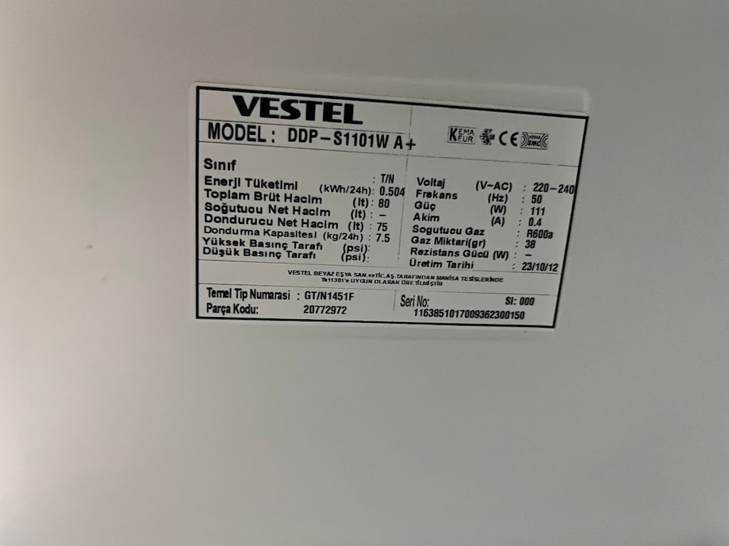 VESTEL DDP-S1101W A+ 3 ÇEKMECELİ DERİN DONDURUCU - 4