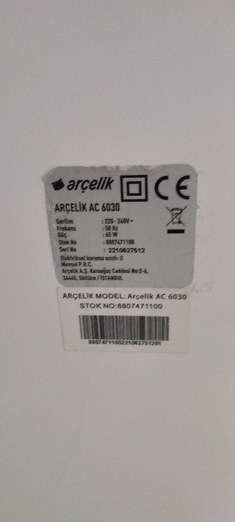Arçelik AC 6030 Hava soğutucu - 4