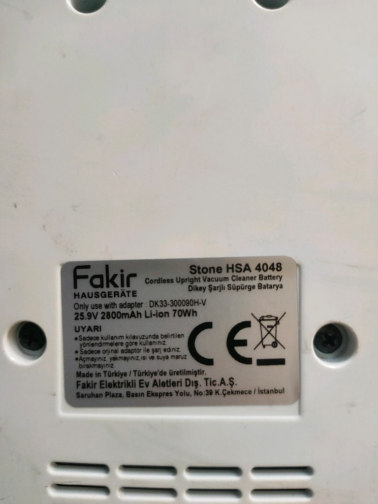 Fakir Stone HSA 4048 Dikey Süpürge batarya ve şarj adaptörü ile motor - 14