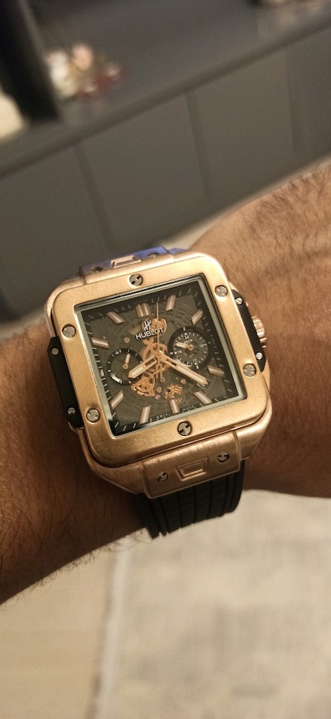 hublot fonksiyonlu takvimli çelik kasa silikon kordon pilli kol saati - 3