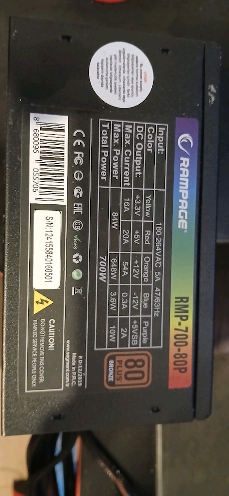 Rampage RMP-700-80P 700W Power Supply - 2
