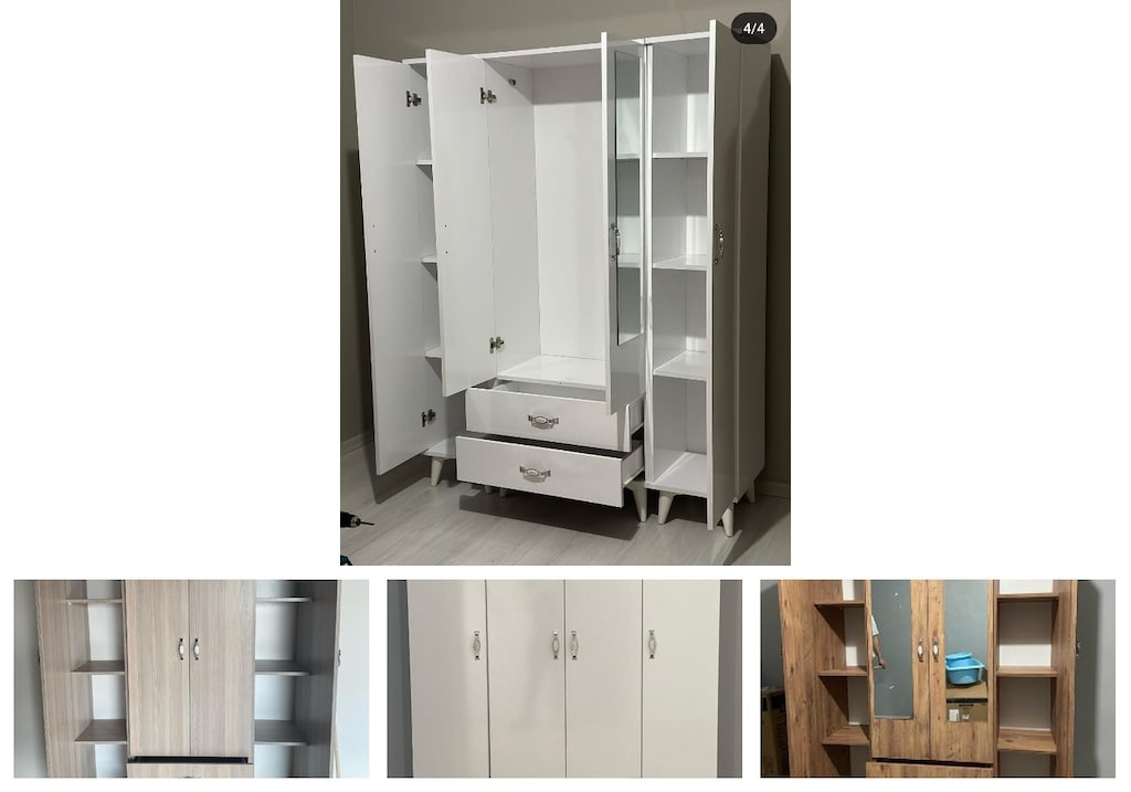4 kapaklı elbise dolabı thbngztygm - 4