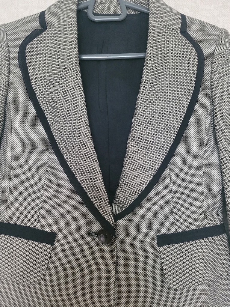 Gri Siyah 38 Beden Blazer Şık Ceket - 2