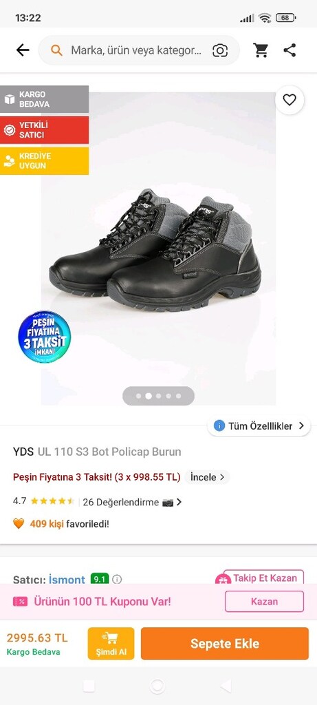 YDS marka kışlık iş botu,iş güvenliği belgeli - 6