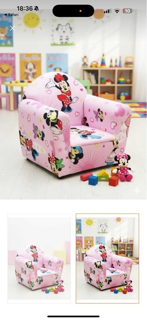 Mickey mouse desenli pembe çocuk koltuğu - 2