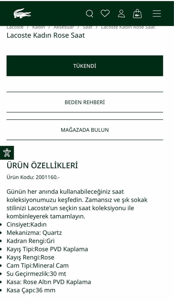 Lacoste rose bayan kol saati - 7