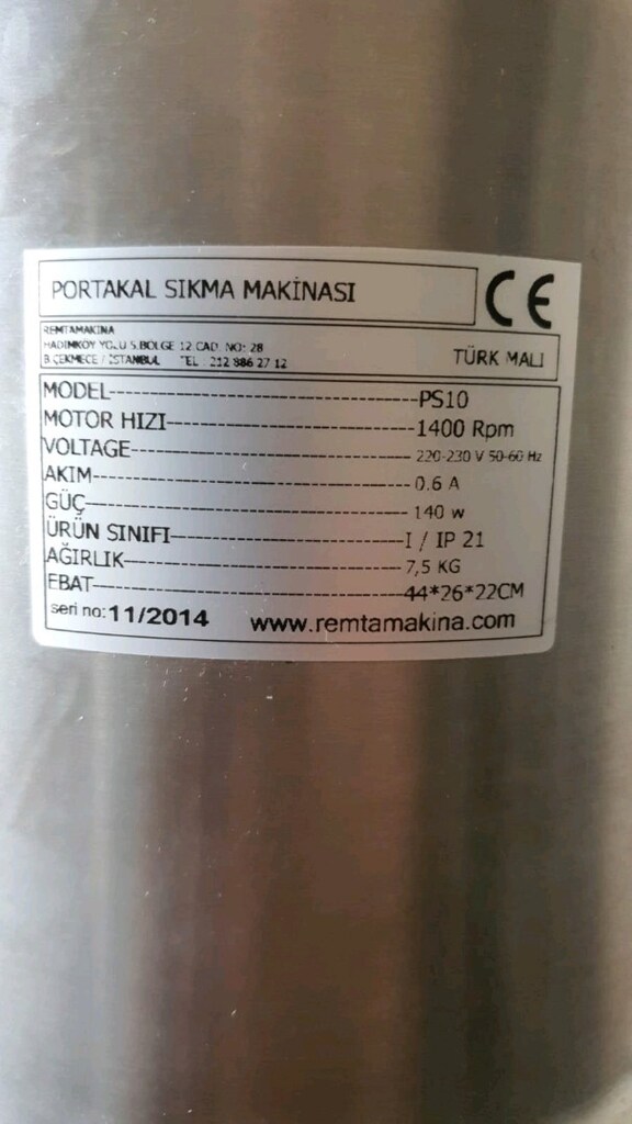Portakal sıkacağı presi makinesi.remta.lüks Çok Temiz bir Makine - 2