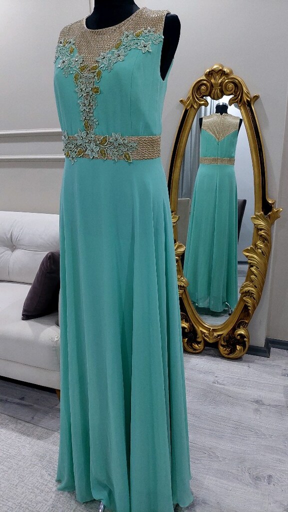 Nil yeşili klopatra model abiye - 5