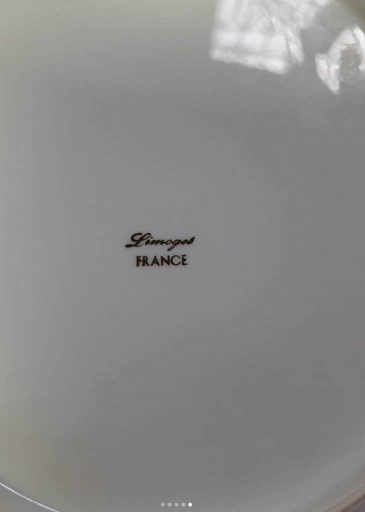 Duvar Tabağı Fransız Limoges Fragonard Görselli, Altın Yaldızlı - 5