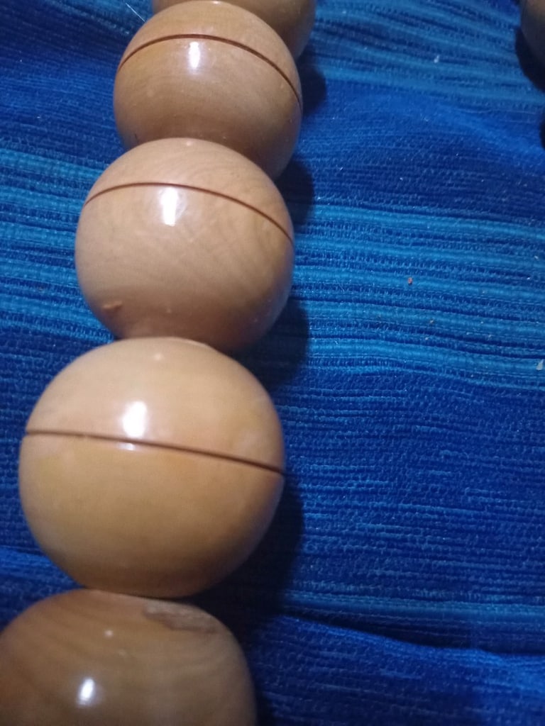 BÜYÜK BOY CEVIZ AĞACINDAN YAPILMIS YA SABIR TESBİHİ 33 ADET PARLAK - 3