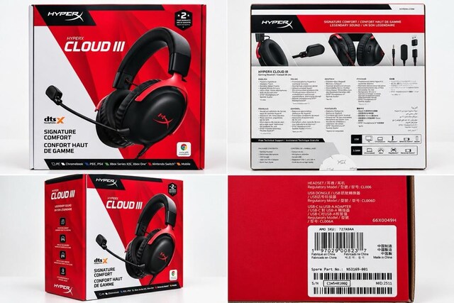HyperX Cloud III Kablolu Gaming Oyuncu Kulaklığı – Siyah/Kırmızı – DTS