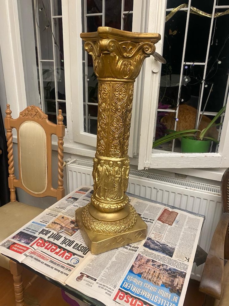 altın rengi klasik roma sütünü 85 cm 30x30 - 4