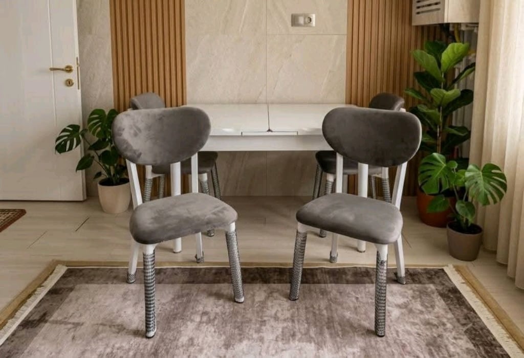 İmalattan Sıfır - Full MDF High Gloss Lüks Yemek Masası Takımı KAÇMAZ - 7