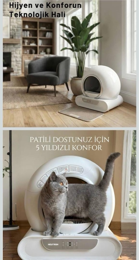 SIFIR KAPALI KUTU Neutron Yeni Nesil Akıllı Kedi Tuvaleti, Otomatik K - 5