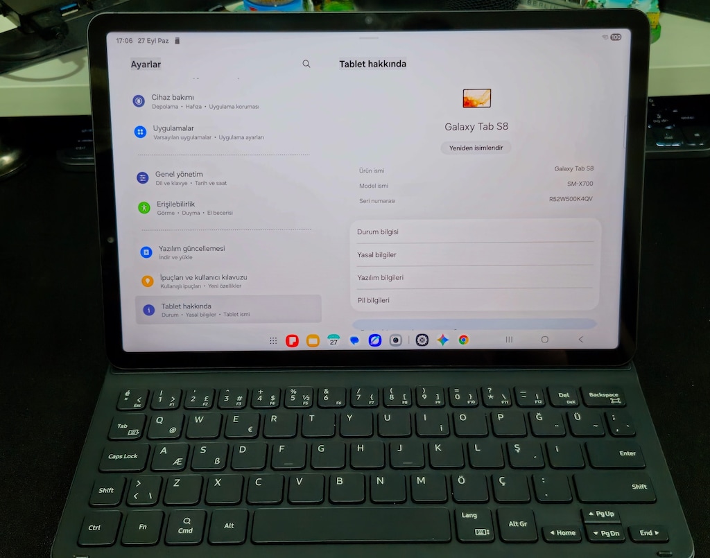 Samsung Galaxy Tab S8 + Orijinal Klavye Kılıfı + Yedek Kılıf - 5