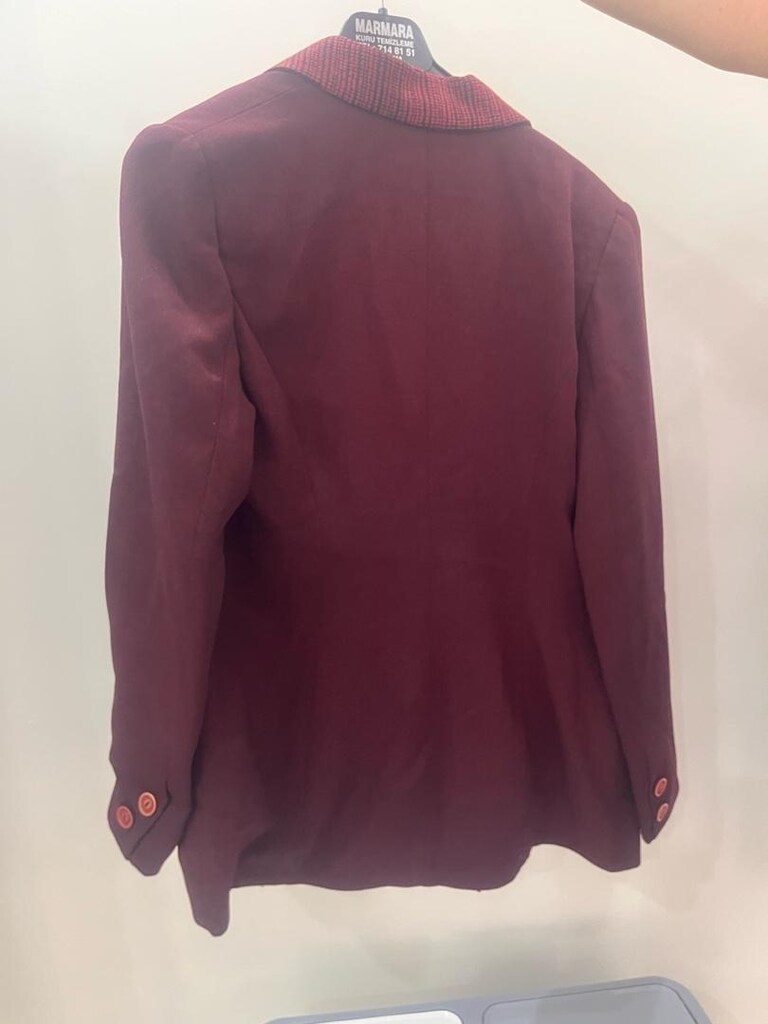Bordo blazer ceket - 4