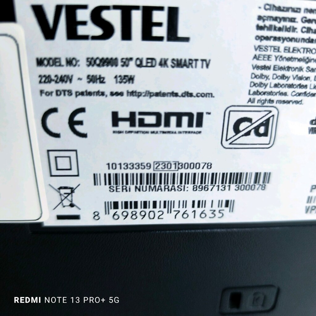 Vestel Qled 127 Ekran Jbl ses sistemi jelatini üstünde Tertemiz Televi - 20