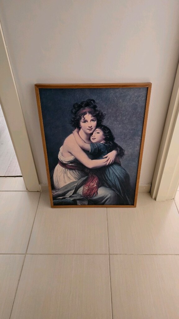 Vintage Ahşap çerçeve ve ahşap üstü sıvama tablo 52x72cm - 2
