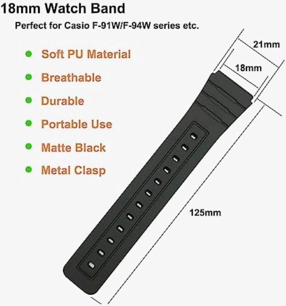Casio F-84/F-91W/F-94/F-105/A158/A168 için Yedek Bant, Casio A158 Seri - 4