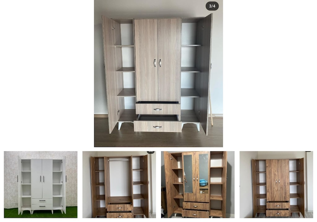 4 kapaklı elbise dolabı blkovqbxcq - 2