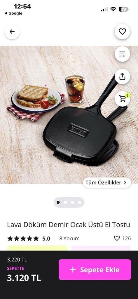 LAVA döküm tost tava - 4