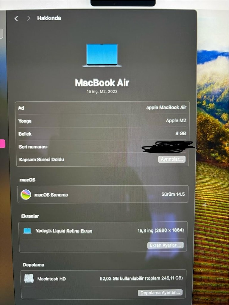 Apple MacBook Air M2 15,3” Gece Mavisi - 5