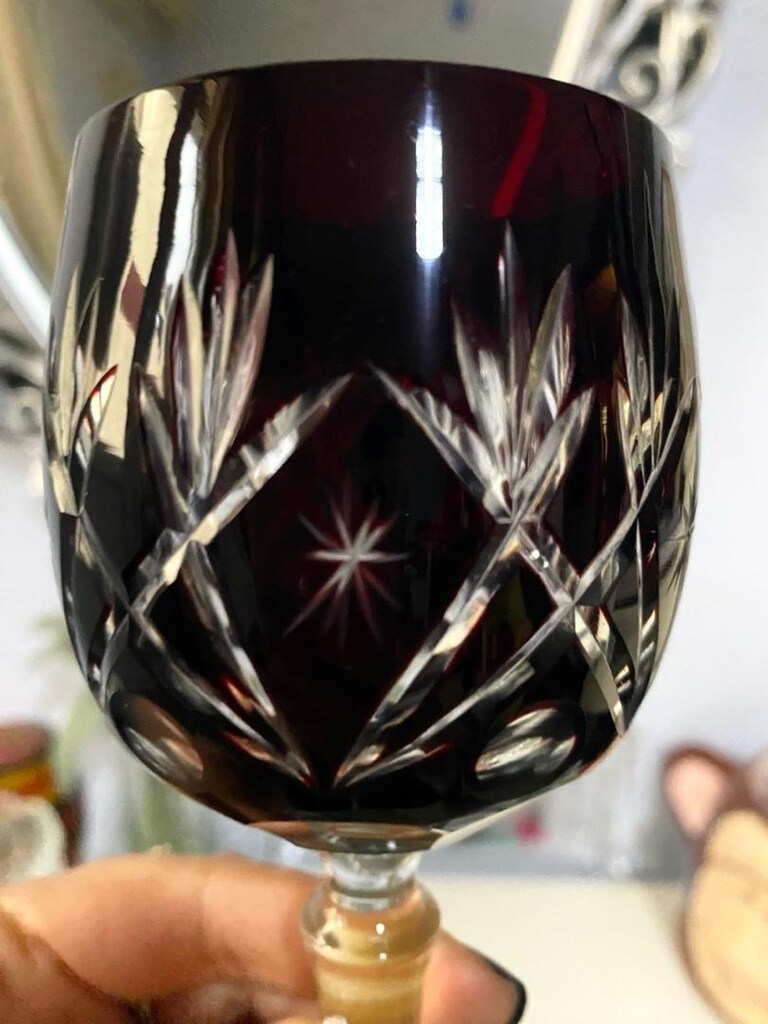 Antika Çekoslovak Bohem Kristal Kadeh - 16
