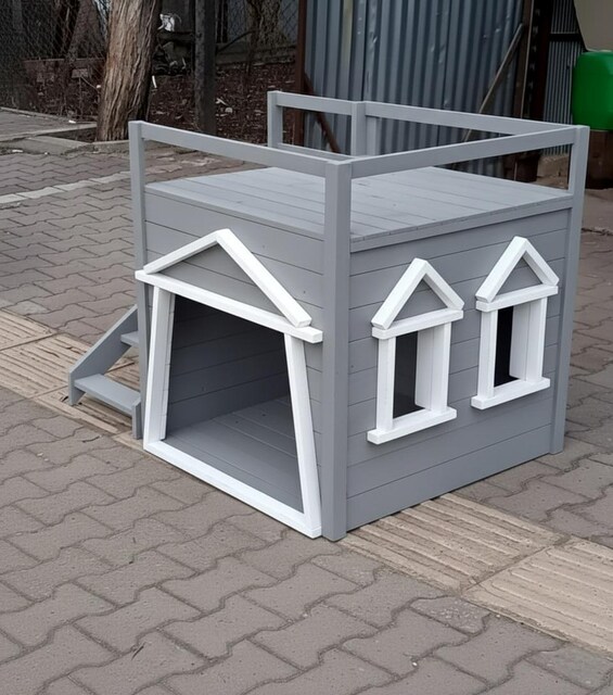 Ahşap lüks köpek kulübesi