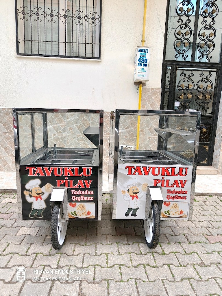 seyyar pilav arabası pilav tezgahı tavuklu nohutlu pilavcı arabası - 18