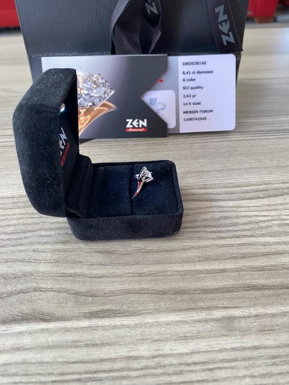 ZEN sıfır 0.40 karat hera tektaş pırlanta yüzük - 6