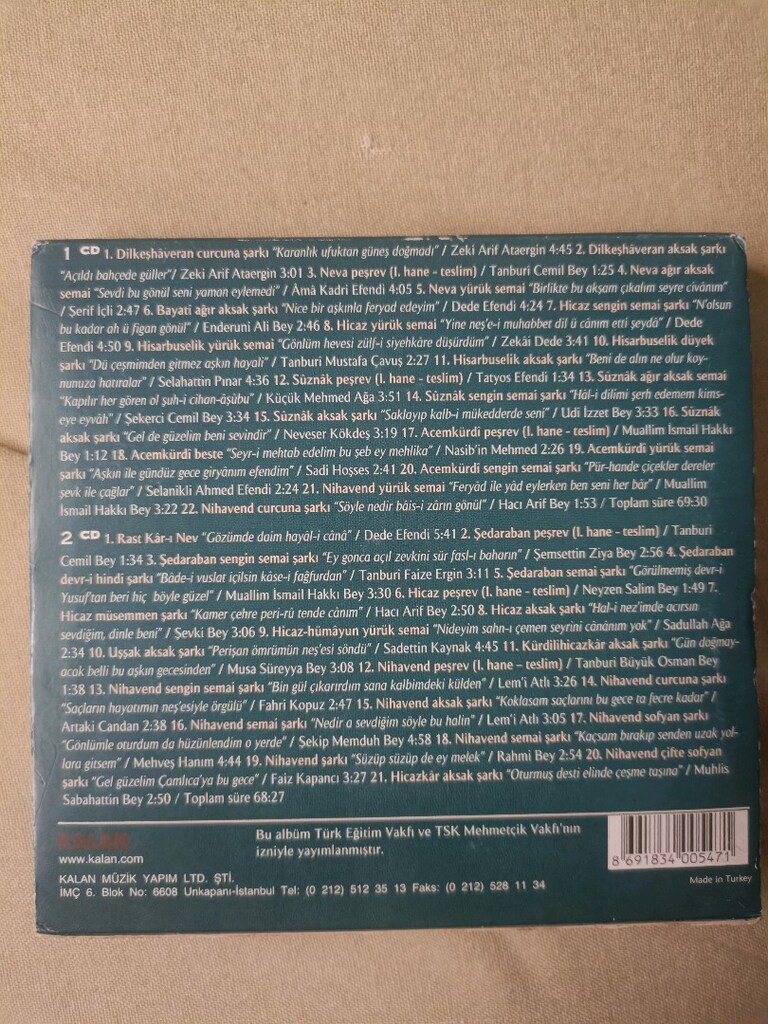 Zeki Müren müzik Cd si 2 li - 3