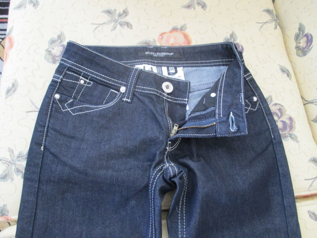 Dolce & Gabbana 14 Classic Koyu Lacivert %100 Keten Pantolon - Size 26 - 2
