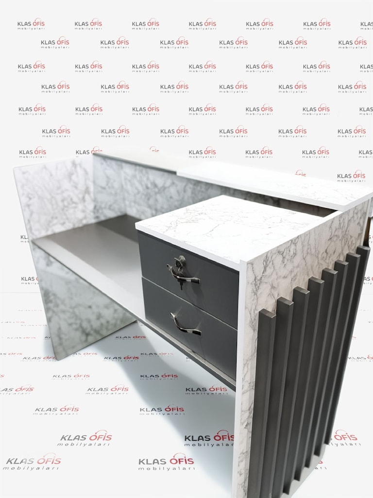 KLAS OFİS ÜSKÜDAR 120x65 MERMER GRİ BANKO SIFIR - 4