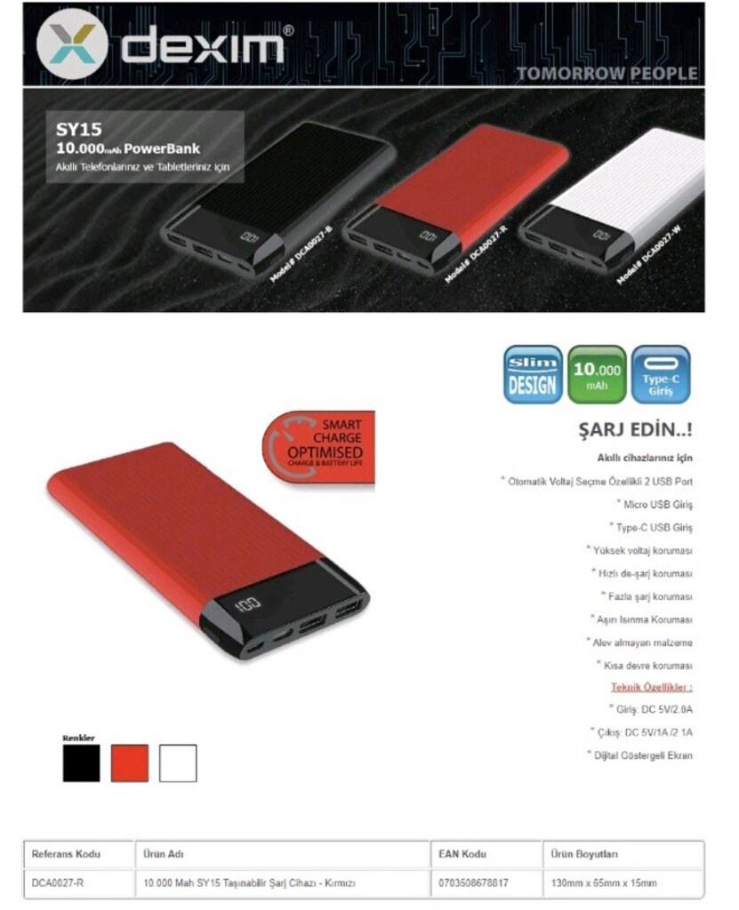 DEXİM 10.000 hızlı powerbank. - 4