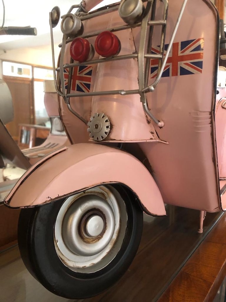Dekoratif Retro Metal Maket Vespa Scooter Motosiklet Biblo - 7